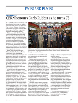 CERN Honours Carlo Rubbia As He Turns 75