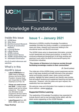01 Knowledge Foundations Issue 1 January 2021