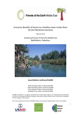 Economic Benefits of Access to a Healthy Lower Jordan River for the Palestinian Economy