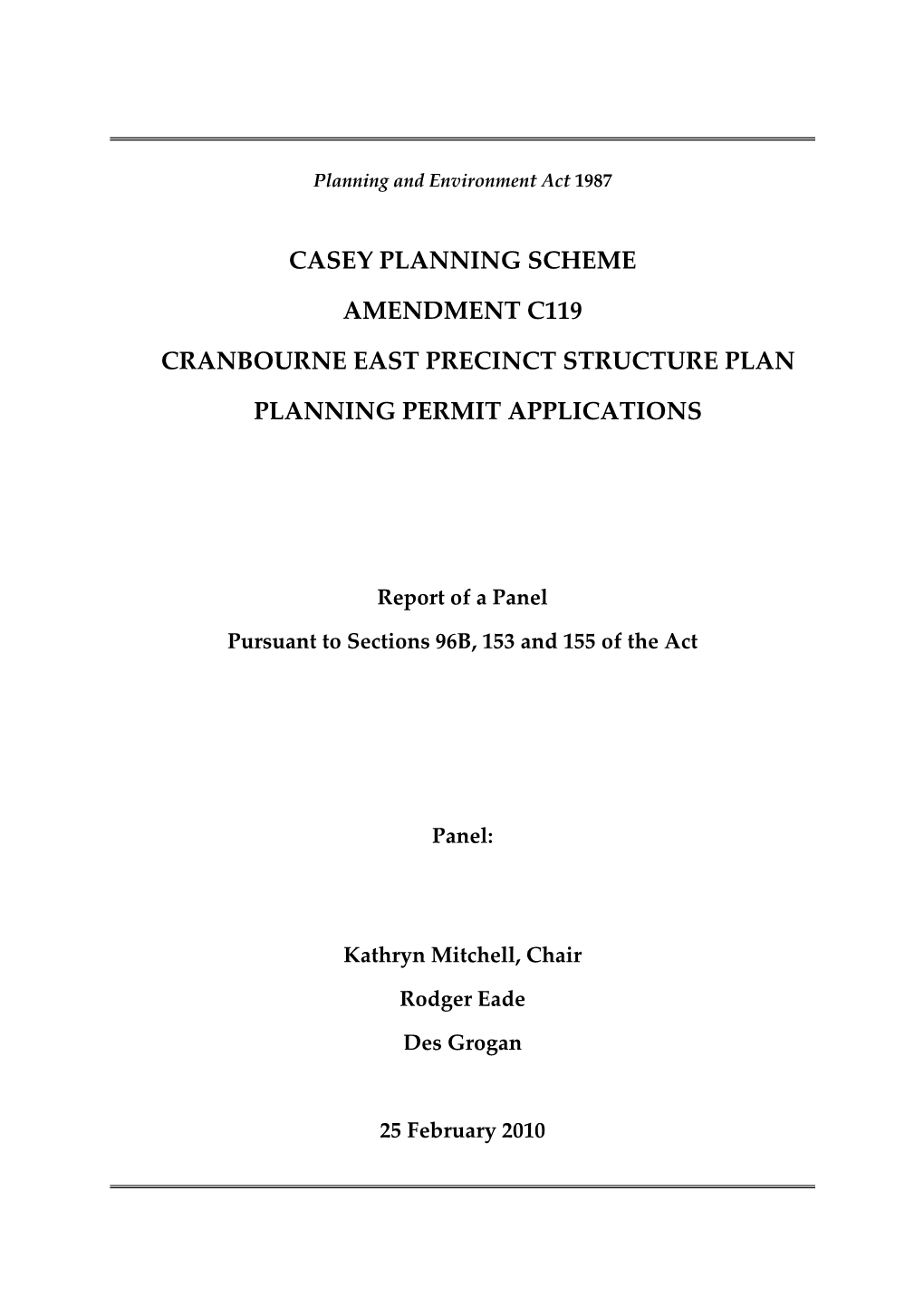 Casey Planning Scheme Amendment C119