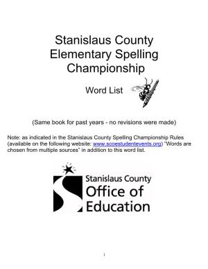 Stanislaus County Elementary Spelling Championship