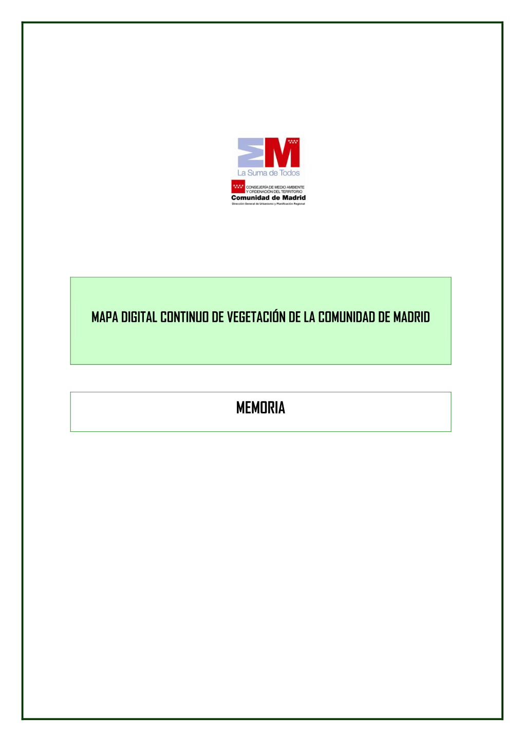 Memoria Mapa De Vegetación