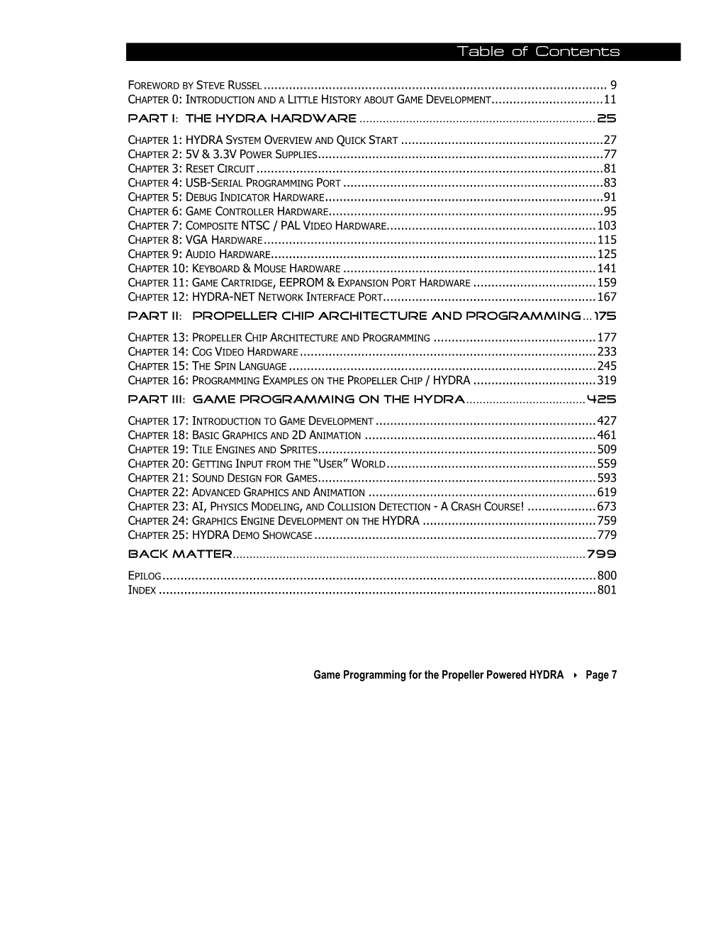 Table of Contents