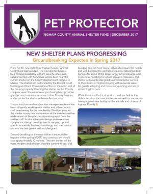 Pet Protector Ingham County Animal Shelter Fund | December 2017