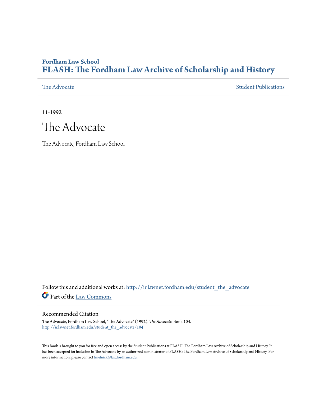 The Advocate Student Publications