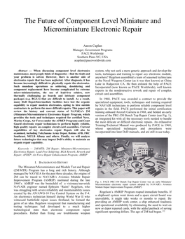 PACE 2M Miniature/Microminiature Electronic Repair