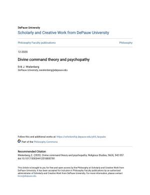 Divine Command Theory and Psychopathy