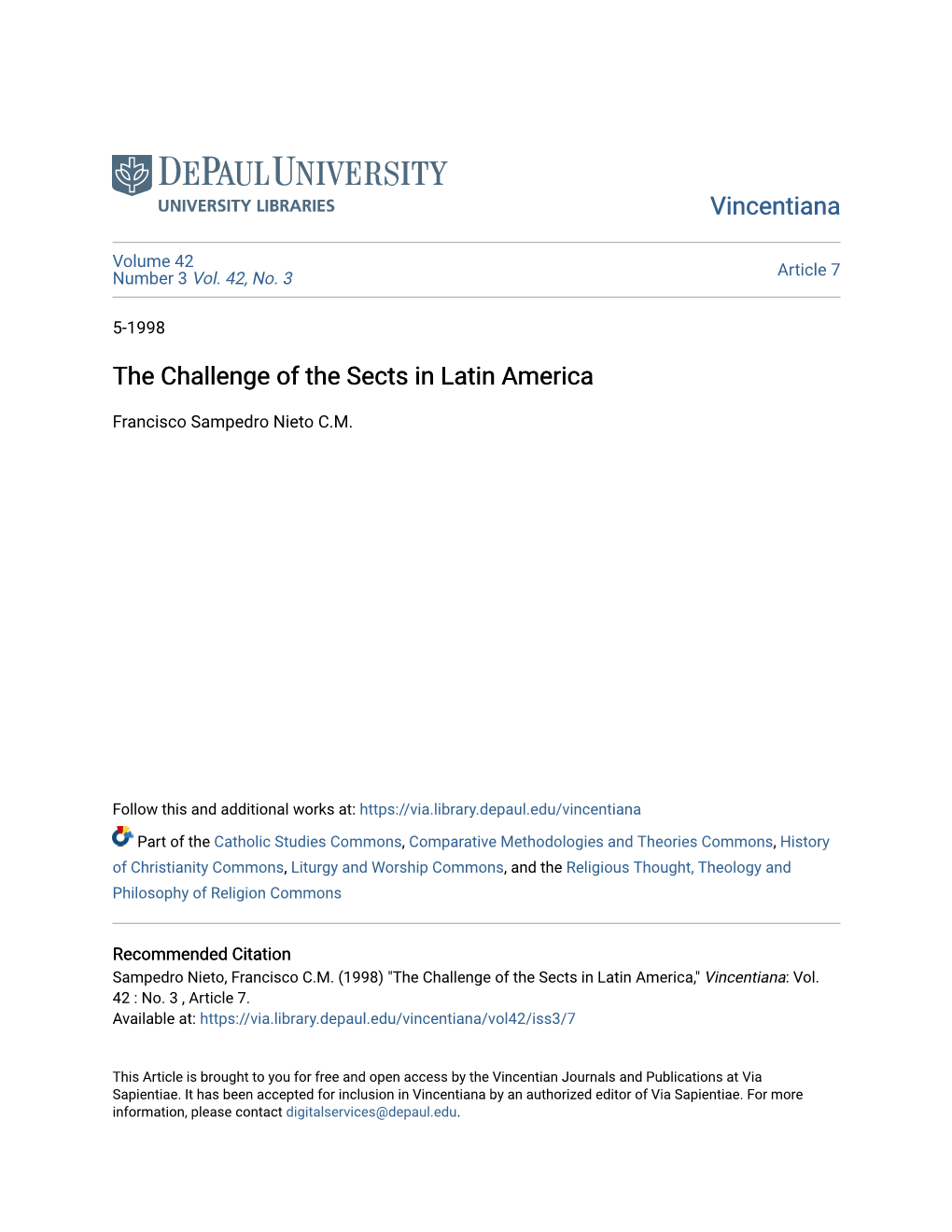 The Challenge of the Sects in Latin America