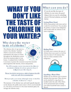 What If You Don't Like the Taste of Chlorine in Your Water? (PDF)