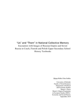 In National Collective Memory Encounters with Images of Russian Empire and Soviet Russia in Czech, Finnish and Polish Upper Secondary School History Textbooks