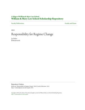 Responsibility for Regime Change Jay Butler Jbutler@Wm.Edu
