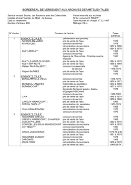 Bordereau De Versement Aux Archives Departementales