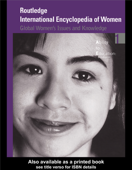 Routledge International Encyclopedia of Women Global Women’S Issues and Knowledge
