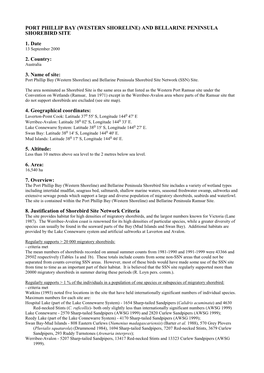 Port Phillip Bay (Western Shoreline) and Bellarine Peninsula Shorebird Site 1