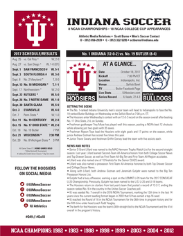 Indiana Soccer 8 Ncaa Championships • 18 Ncaa College Cup Appearances