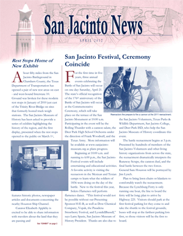 SAN JACINTO NEWS APRIL 2012 2 Today’S Heroes of San Jacinto New and Renewing Members Annual Fun Run Off to a Good