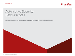 Automotive Security Best Practices