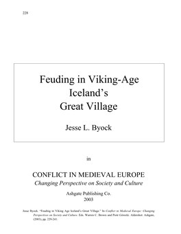 Feuding in Viking-Age Iceland's Great Village