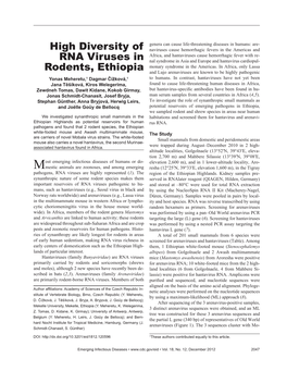 High Diversity of RNA Viruses in Rodents, Ethiopia
