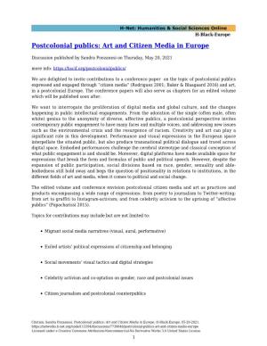 Postcolonial Publics: Art and Citizen Media in Europe
