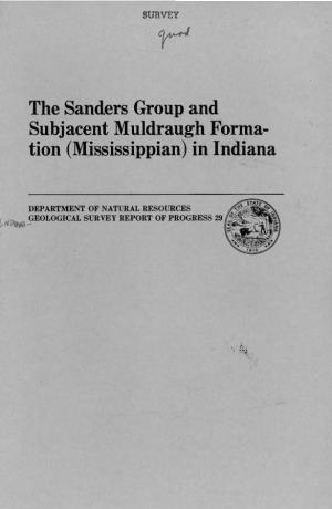 The Sanders Group and Subjacent Muldraugh Forma- Tion (Mississippian) in Indiana