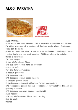 Aloo Paratha