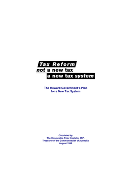 The Howard Government's Plan for a New Tax System