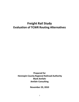 Freight Rail Study Report