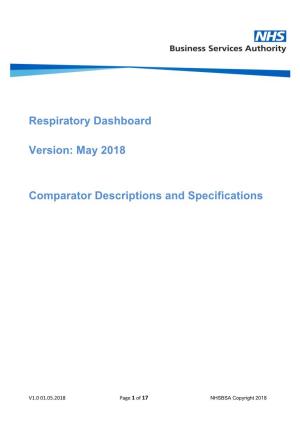 May 2018 Comparator Descriptions and Specifications