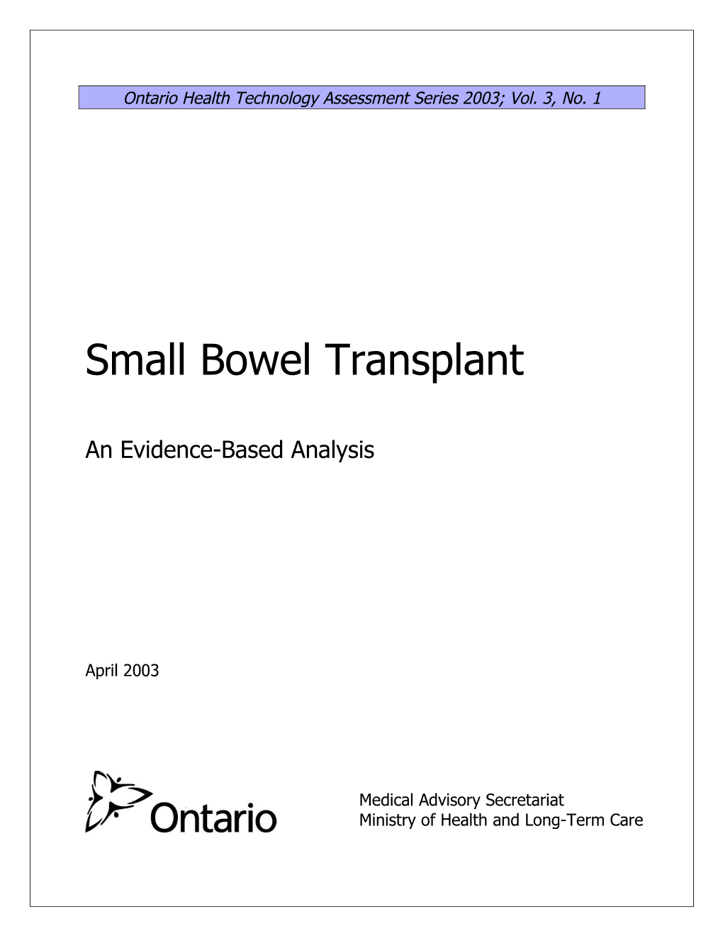 Small Bowel Transplant