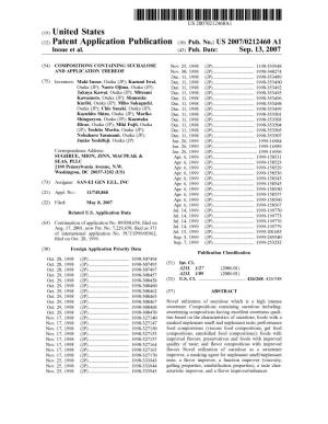 (12) Patent Application Publication (10) Pub. No.: US 2007/0212460 A1 Inoue Et Al