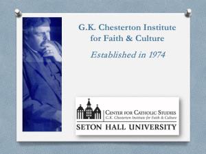 The Chesterton Review Are Part of the Center for Catholic Studies