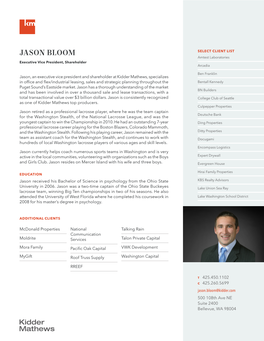 JASON BLOOM Amtest Laboratories Executive Vice President, Shareholder Arcadia