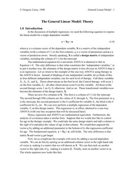 The General Linear Model: Theory