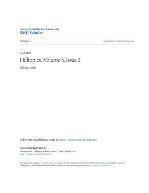 Hilltopics: Volume 5, Issue 2 Hilltopics Staff