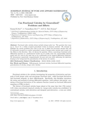Can Fractional Calculus Be Generalized: Problems and Efforts