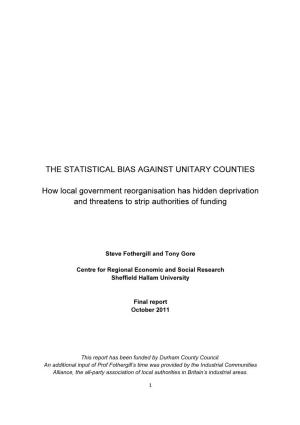 The Statistical Bias Against Unitary Counties
