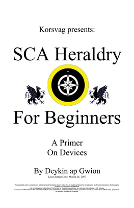 SCA Heraldry for Beginners