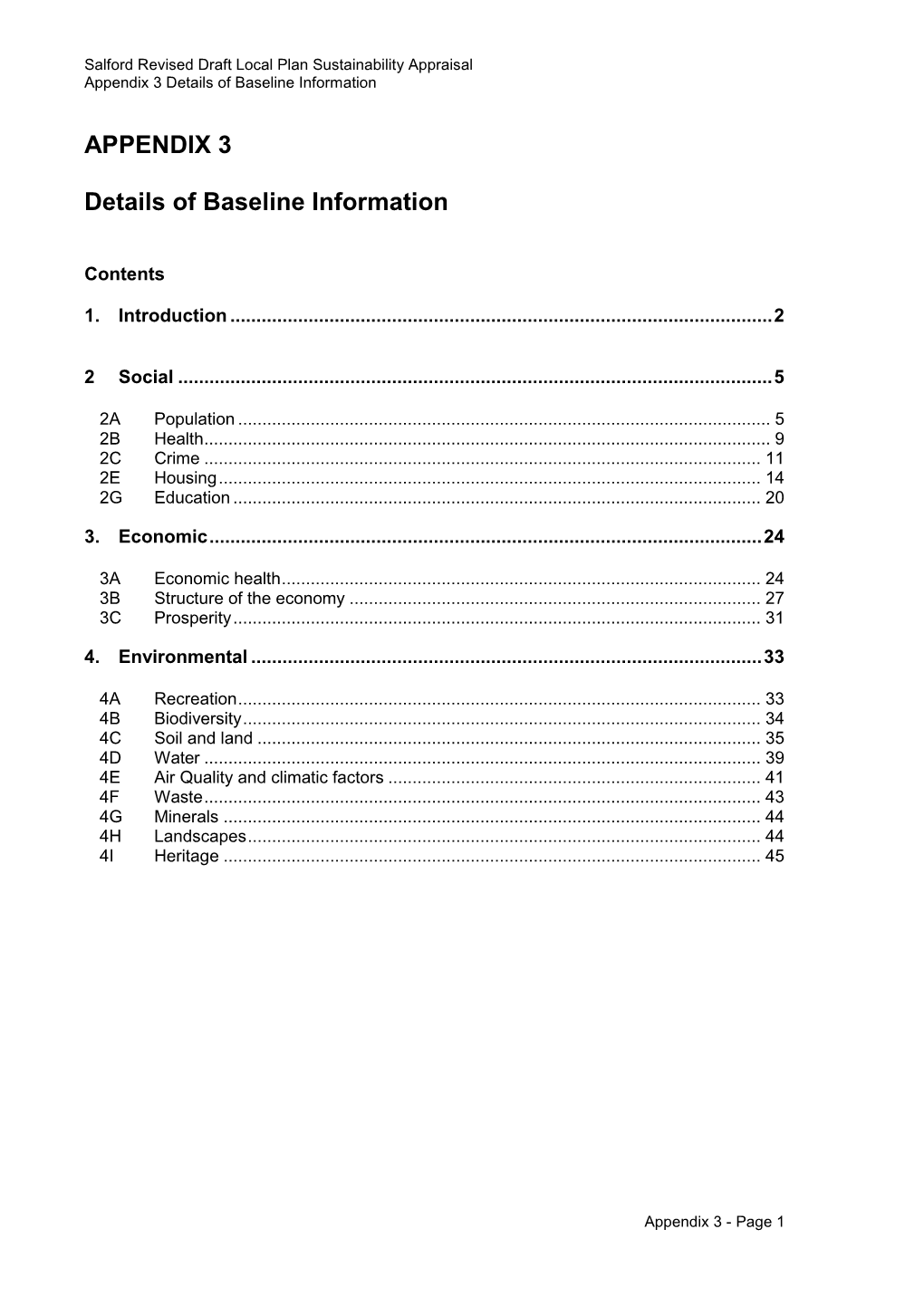 Appendix 3 Details of Baseline Information