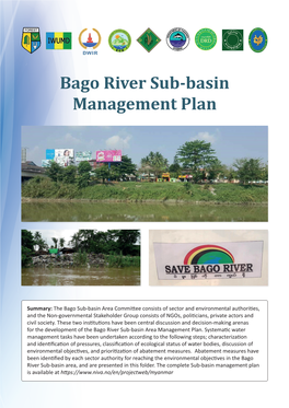 Bago River Sub-Basin Management Plan