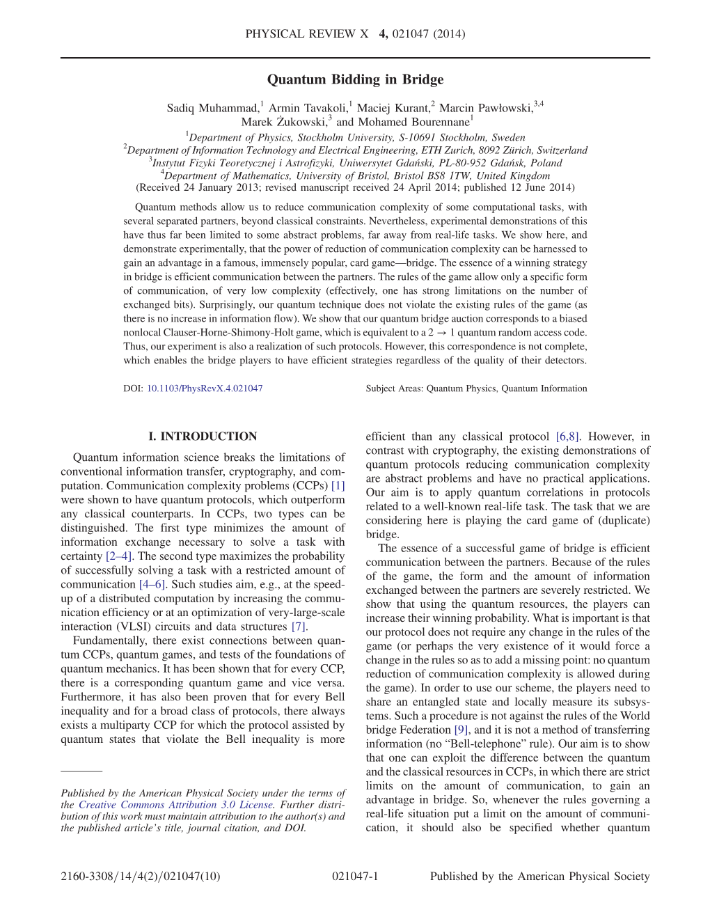 Quantum Bidding in Bridge