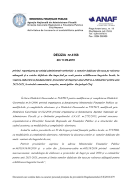 DECIZIA Nr.4168 Din 17.09.2019