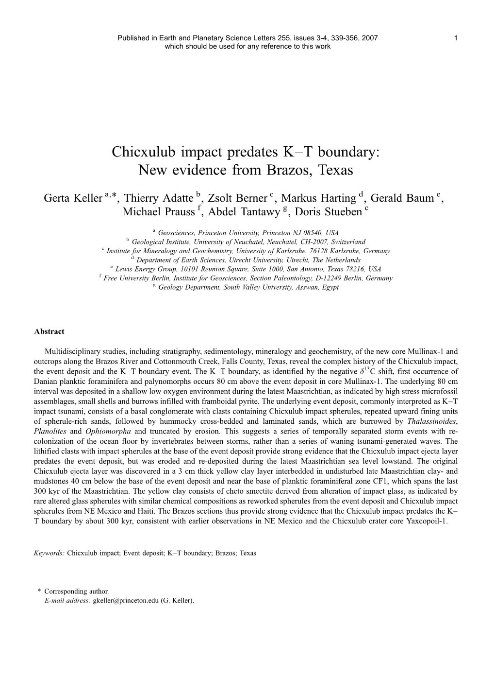 Chicxulub Impact Predates K–T Boundary