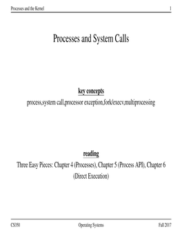 Processes and System Calls