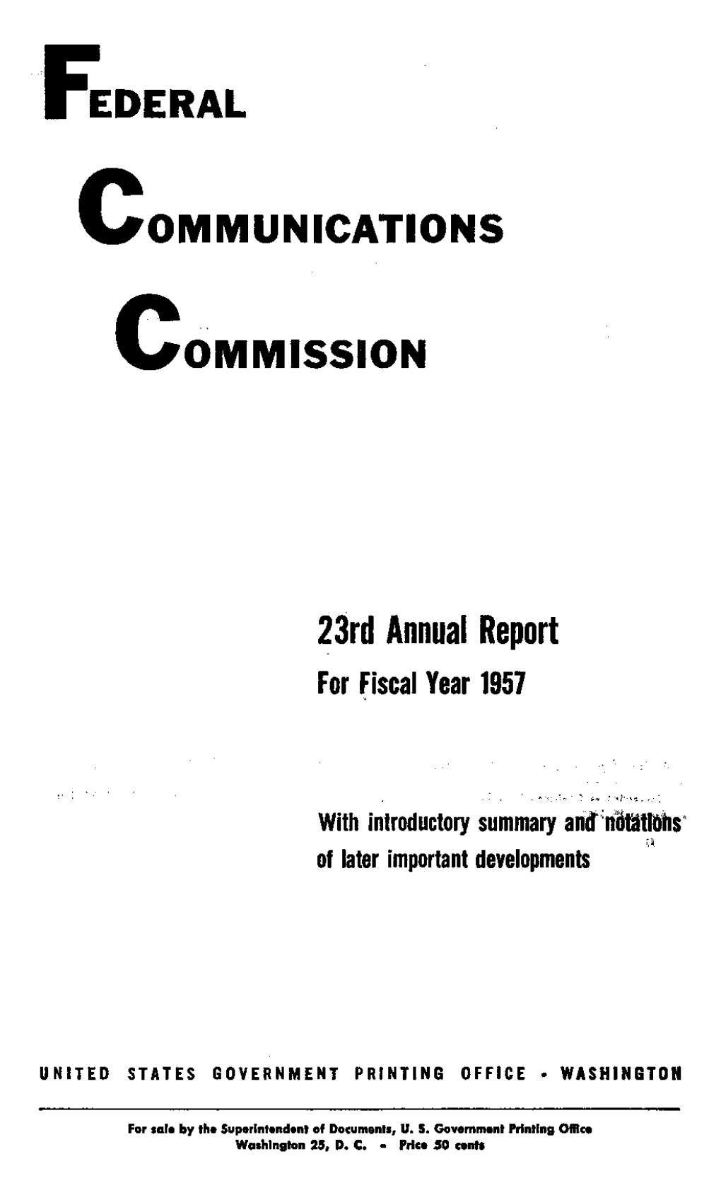 Federal Communications Commission (As of June 30, 1957)