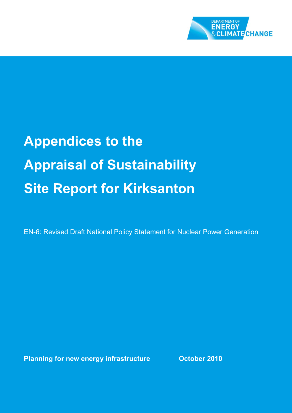 Appendices to the Appraisal of Sustainability Site Report for Kirksanton