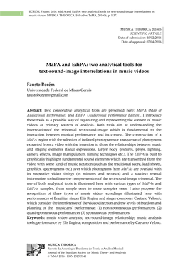 Mapa and Edipa: Two Analytical Tools for Text-Sound-Image Interrelations in Music Videos