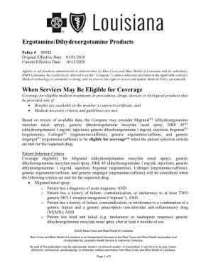 00582 Ergotamine/Dihydroergotamine