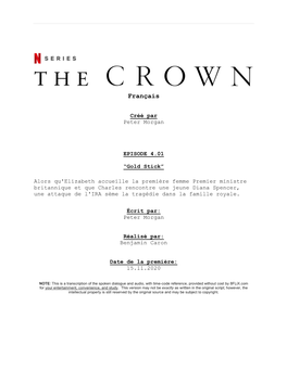 The Crown | French Dialogue Transcript | S4:E1