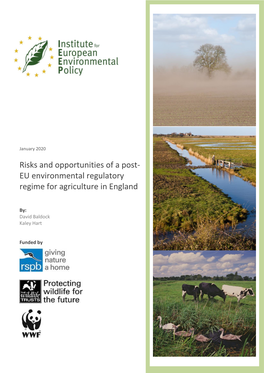 Risks and Opportunities of a Post- EU Environmental Regulatory Regime for Agriculture in England